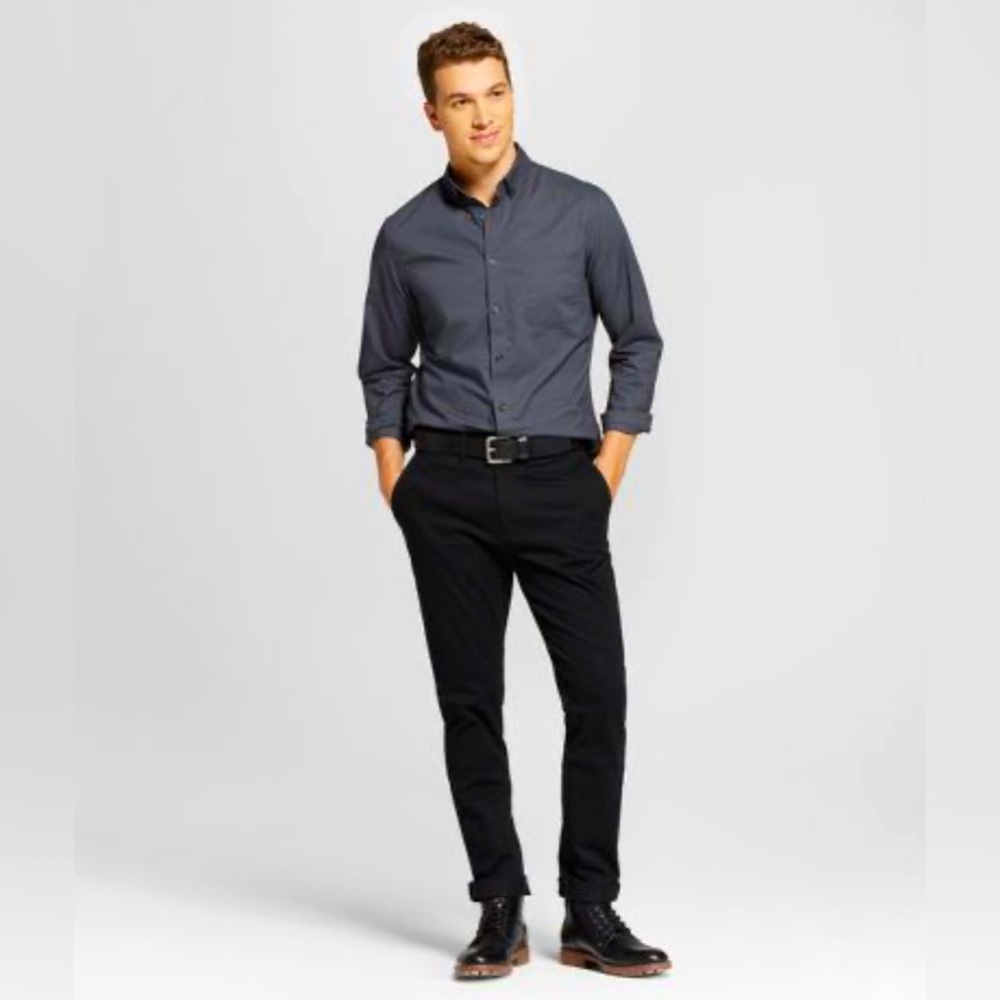 NWT Men's Black Skinny Fit Chino Goodfellow & Co Size 32 x 30